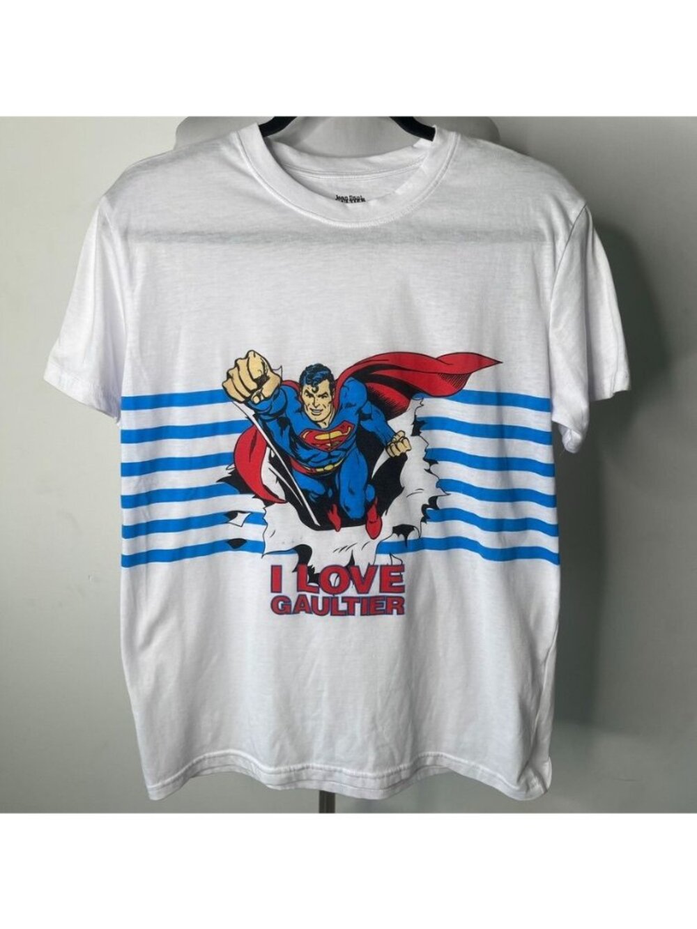 Vintage Jean Paul Gaultier Superman Graphic T-Shirt White Size M Promo 2017